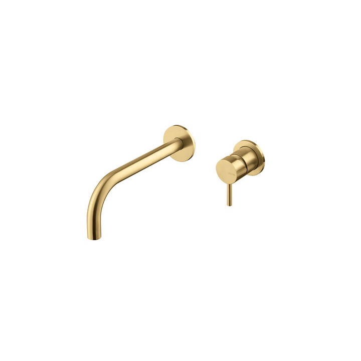 Bateria umywalkowa Vema Tiber Steel, podtynkowa, 2-otworowa, wylewka 208mm, bez korka, stal nierdzewna inox