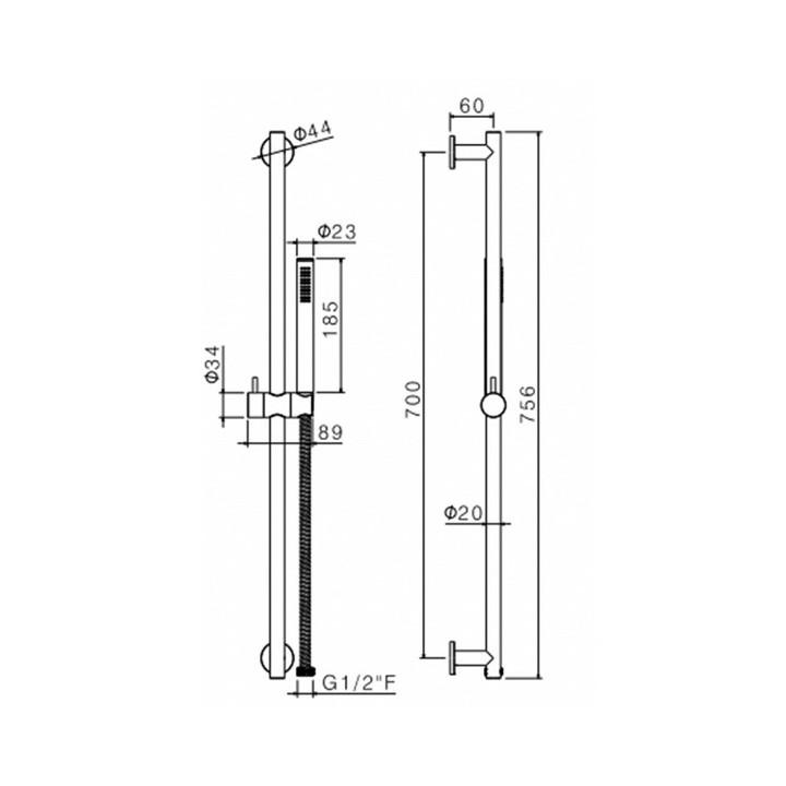 Zestaw Natryskowy Vema Otago, brushed gold