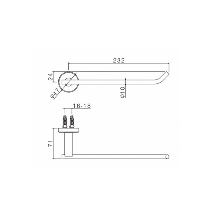 Wieszak Vema Otago,długość 60cm, brushed gold
