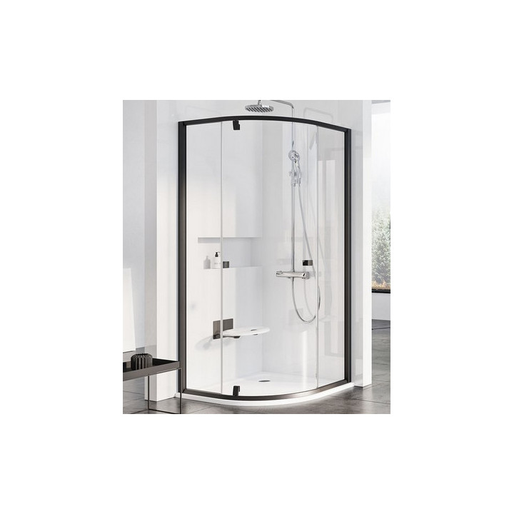 Kabina prysznicowa Ravak Pivot PSKK3-90 półokrągła polerowane aluminium + transparent 