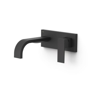 Element naścienny do podtynkowego korpusu baterii umywalkowe TRES Cuadro, wylewka 180mm, czarny mat 