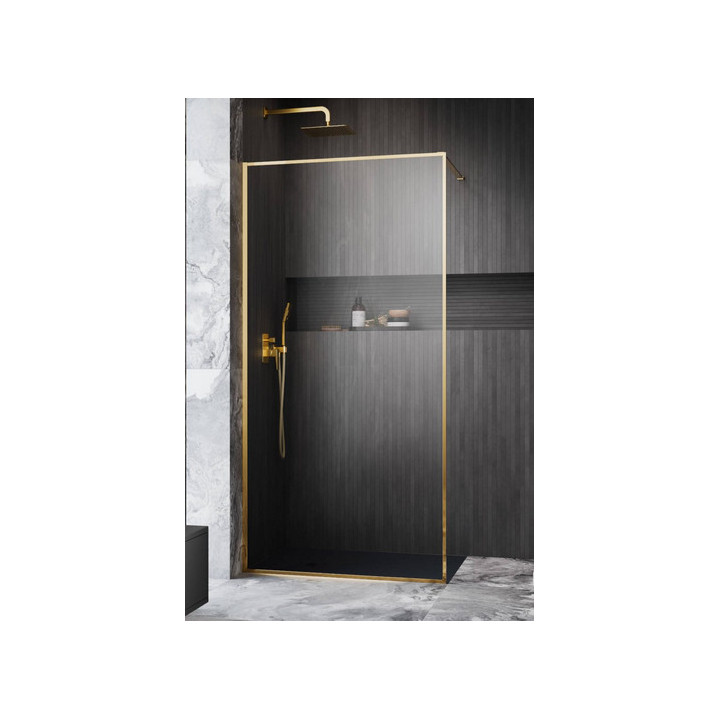 Kabina Walk-In Radaway Modo F II 50, profil czarny błyszczący, szkło przejrzyste