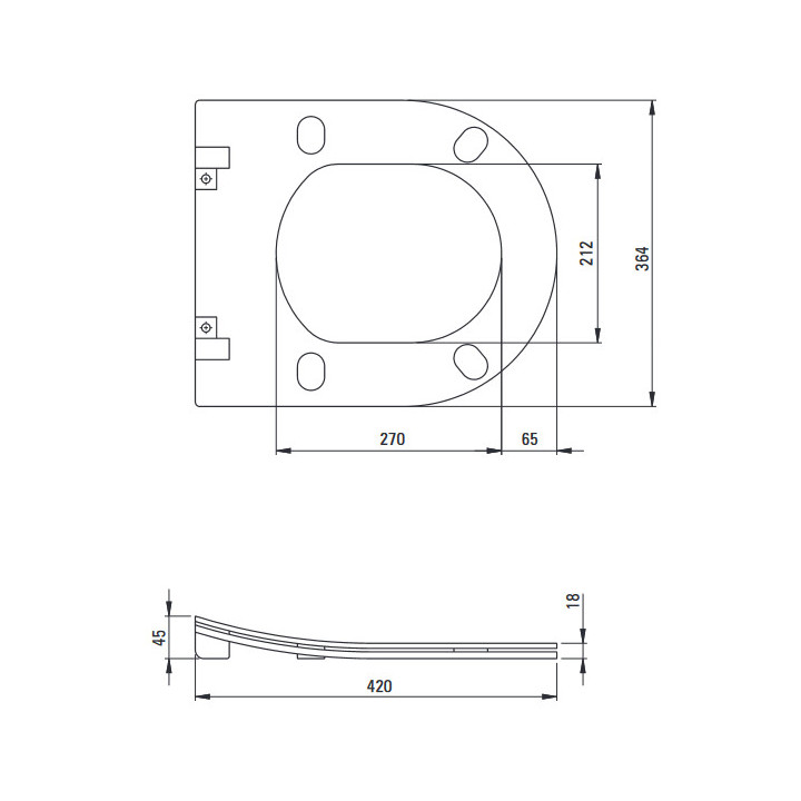 Deska sedesowa Deante Peonia Zero slim wolnoopadająca - antracyt, titanium
