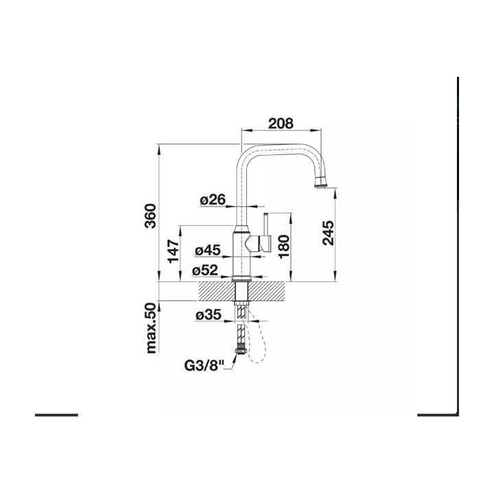 Bateria kuchenna Blanco Alta-S Compact Vario z wyciąganą wylewką, chrom