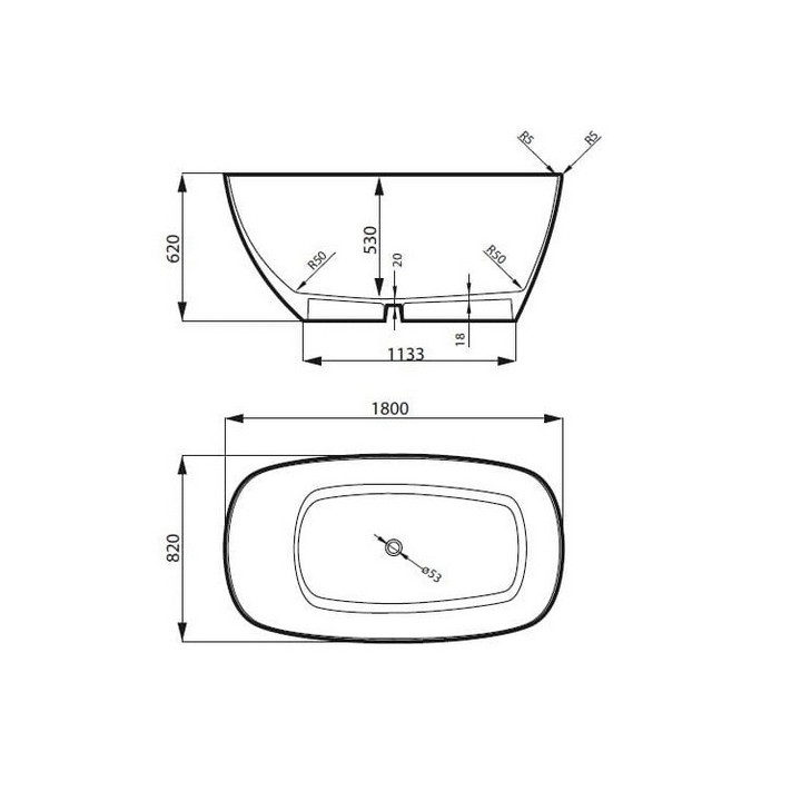 Wanna wolnostojąca Massi Elegant, 170x80x60 cm, bez przelewu, biała- sanitbuy.pl