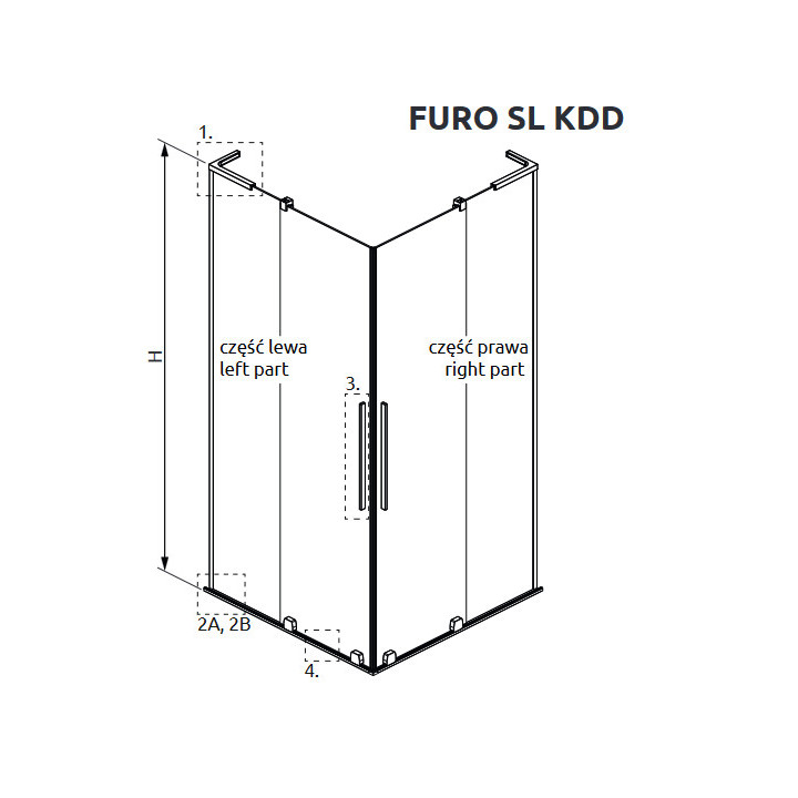 Kabina Walk-In Radaway Modo F II 120, profil nikiel szczotkowany, szkło przejrzyste