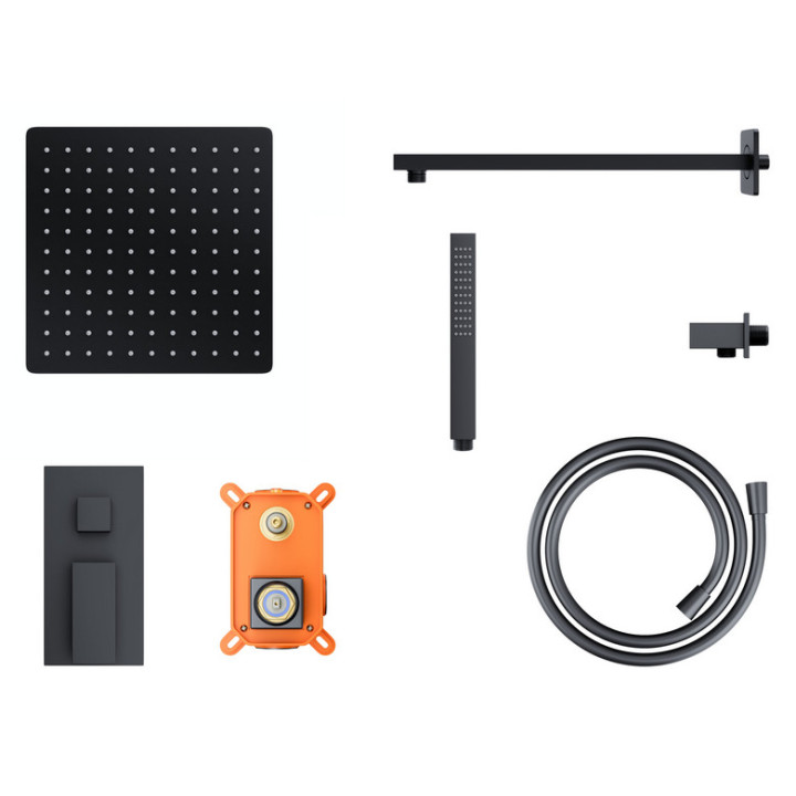 Zestaw prysznicowy z termostatem Corsan Ango,deszczownica LED, z wylewką obrotową,  chrom