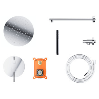 Zestaw prysznicowy z baterią podtynkową i prysznicem Corsan Ango,deszczownica 25cm, chrom