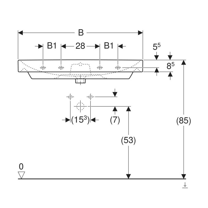 Umywalka, Geberit iCon - Biały