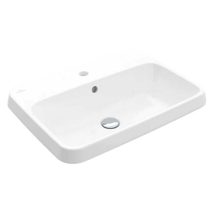 Umywalka wpuszczana w blat - Villeroy & Boch/Architectura, 600 x 450 x 170 mm, Weiss Alpin, z przelewem, Nieszlifowany