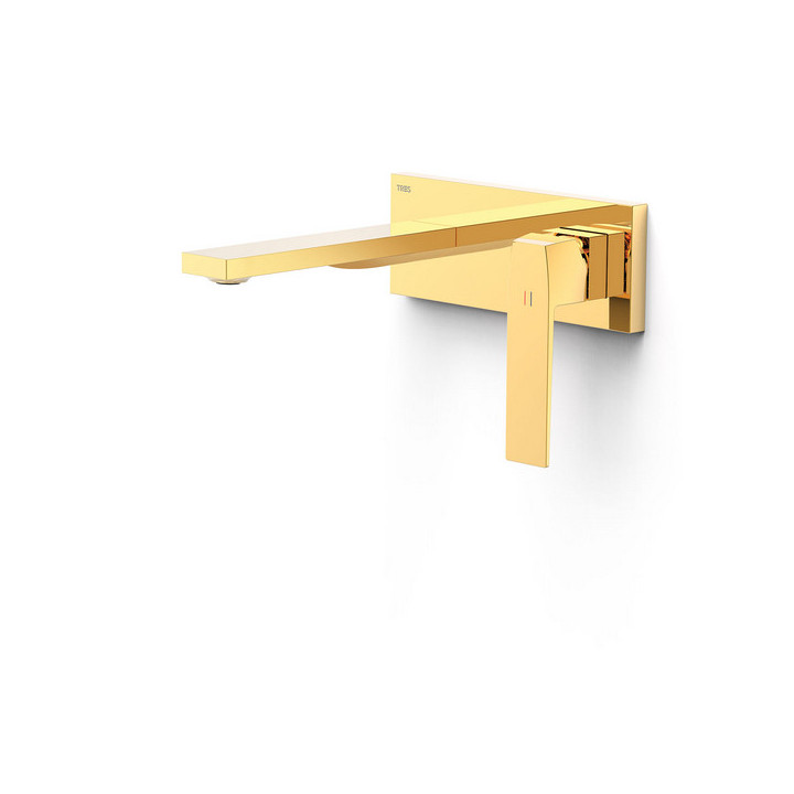 Element naścienny do podtynkowego korpusu baterii umywalkowe TRES Cuadro, wylewka 153mm, czarny mat 