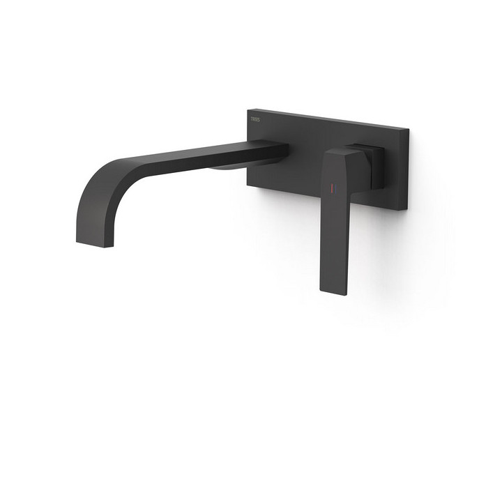 Element naścienny do podtynkowego korpusu baterii umywalkowe TRES Slim Exclusive, wylewka 240mm,  biel matowa