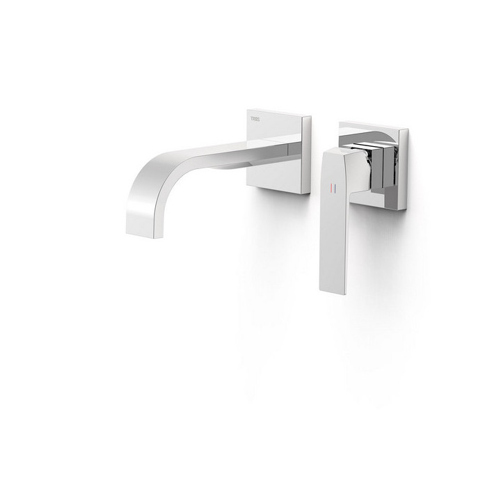 Element naścienny do podtynkowego korpusu baterii umywalkowe TRES Slim Exclusive, wylewka 180mm,  złoto