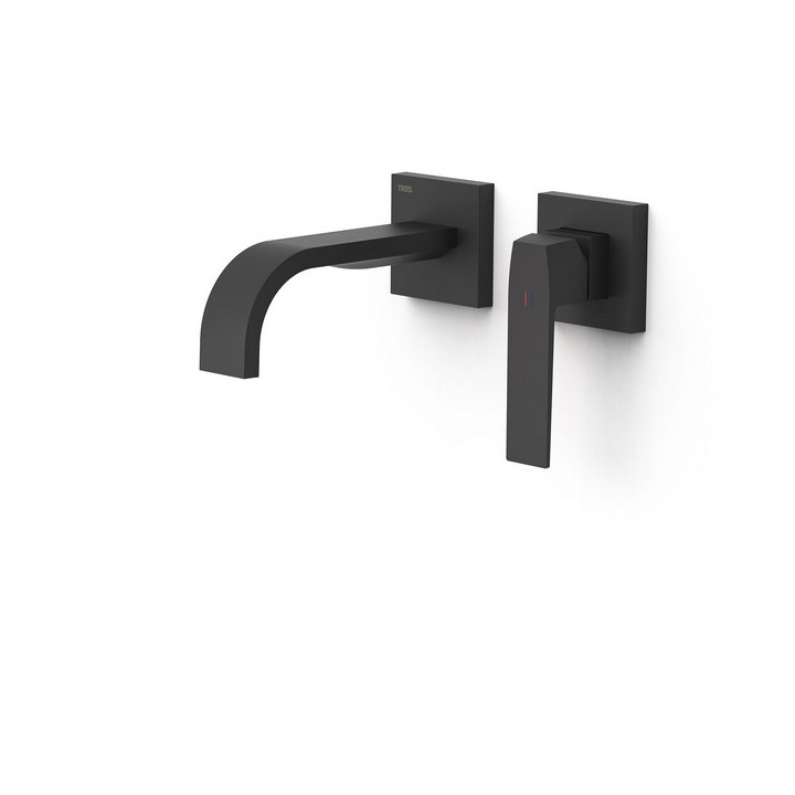 Element naścienny do podtynkowego korpusu baterii umywalkowe TRES Slim Exclusive, wylewka 180mm,  biel matowa