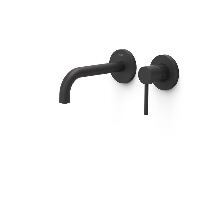 Element naścienny do podtynkowego korpusu baterii umywalkowe TRES STUDY, wylewka 177mm, biel matowy 