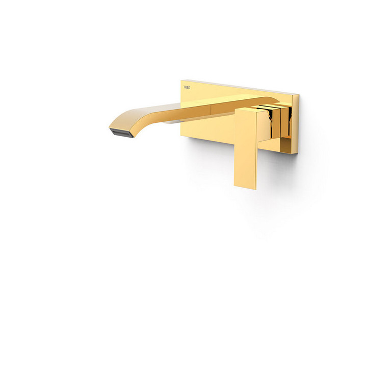 Element naścienny do podtynkowego korpusu baterii umywalkowe TRES Cuadro, wylewka 153mm, biel matowa 