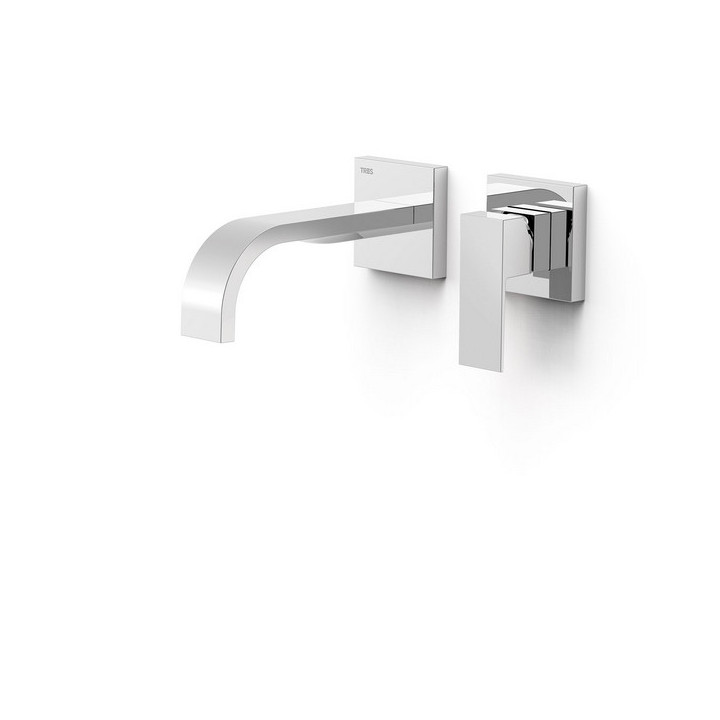 Element naścienny do podtynkowego korpusu baterii umywalkowe TRES Cuadro, wylewka 180mm, złoto 