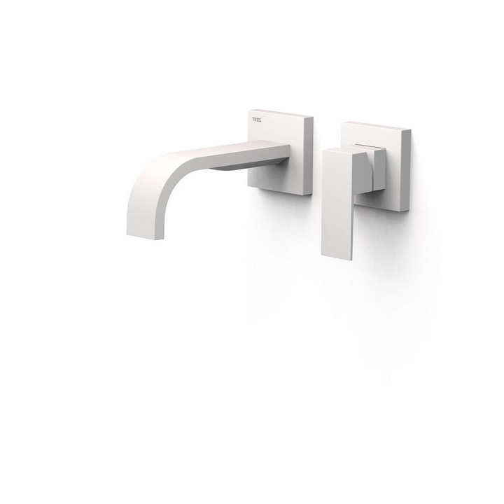 Element naścienny do podtynkowego korpusu baterii umywalkowe TRES Cuadro, wylewka 180mm, chrom 
