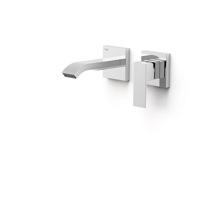 Element naścienny do podtynkowego korpusu baterii umywalkowe TRES Cuadro, wylewka 153mm, złoto 