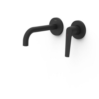 Element naścienny do podtynkowego korpusu baterii umywalkowej TRES LOFT, wylewka 240mm, czerń matowa