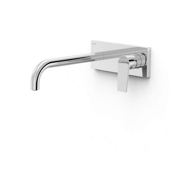 Element naścienny do podtynkowego korpusu baterii umywalkowej TRES Project-Tres, wylewka 240mm, złoto