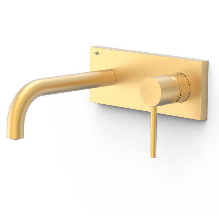 STUDY Element naścienny do podtynkowego korpusu baterii umywalkowej, złoto matowe 24k
