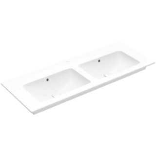 Umywalka meblowa podwójna Villeroy&Boch Venticello, 130x50cm, z przelewem, Stone White CeramicPlus,  