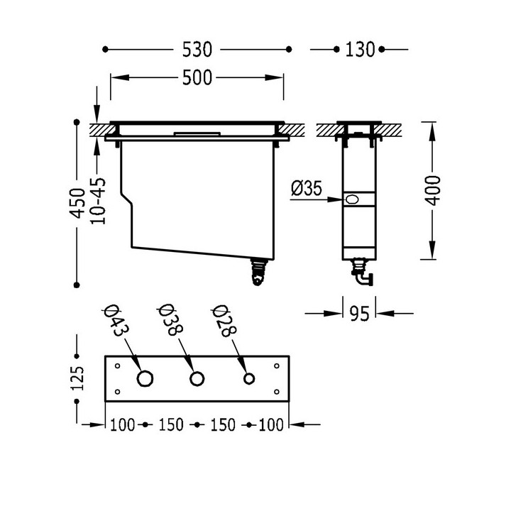 Zestaw montażowy Tres Max-Tres trzyotworowy ze zbiornikiem, biały mat