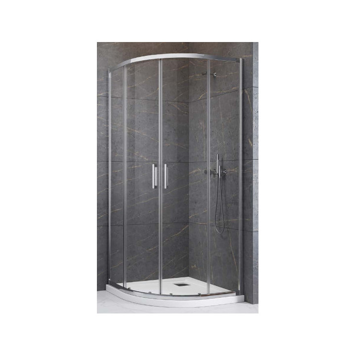 Kabina półokrągła Radaway Premium Pro PDD 80x80cm, chrom/ szkło przejrzyste