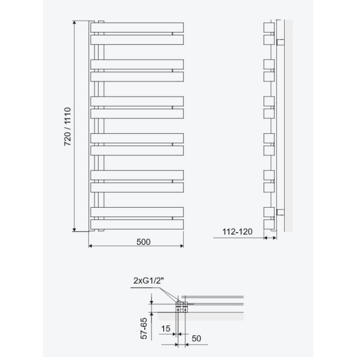 Grzejnik łazienkowy Excellent Meteor 137x50 cm, biały