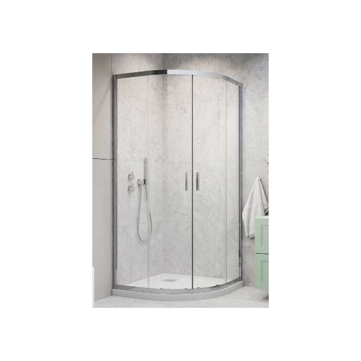 Kabina półokrągła Radaway Alienta A 80x80cm, chrom/ szkło przejrzyste