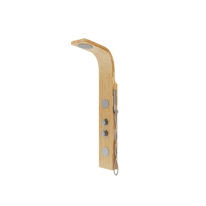 Panel prysznicowy Corsan BALI  bambusowy z czarnym wykończeniem