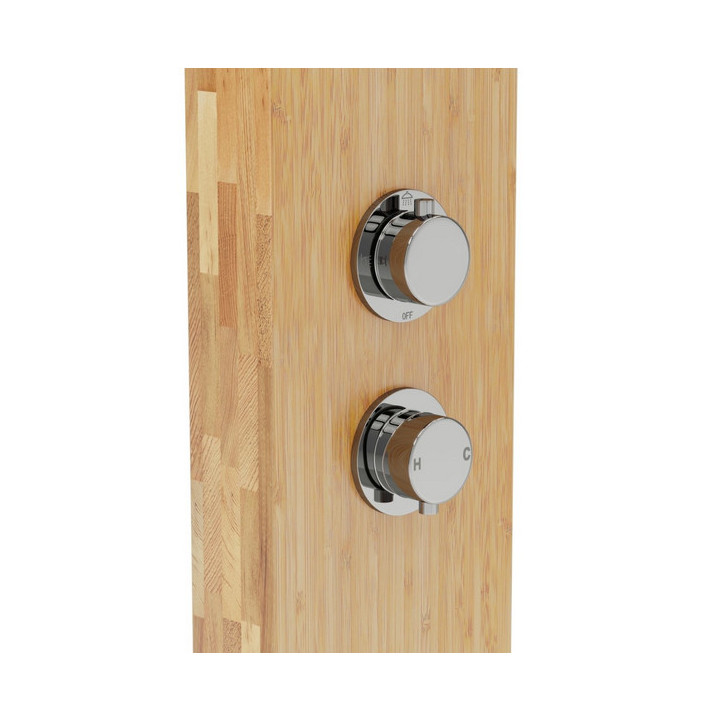 Panel prysznicowy Corsan BALI  bambusowy z chromowanym wykończeniem