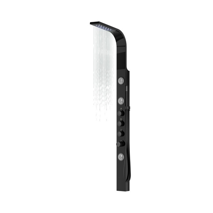 Panel prysznicowy Corsan BALI  bambusowy z chromowanym wykończeniem, termostat