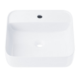 Umywalka nablatowa kwadratowa Corsan 1395x395x145mm z otworem na baterię, biała