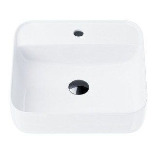 Umywalka nablatowa kwadratowa Corsan 1395x395x145mm z otworem na baterię, biała
