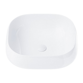 Umywalka nablatowa  Corsan 450x410x145mm, z korkiem klik-klak chrom,biała