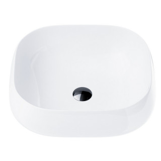 Umywalka nablatowa  Corsan 450x410x145mm, z korkiem klik-klak biały,biała