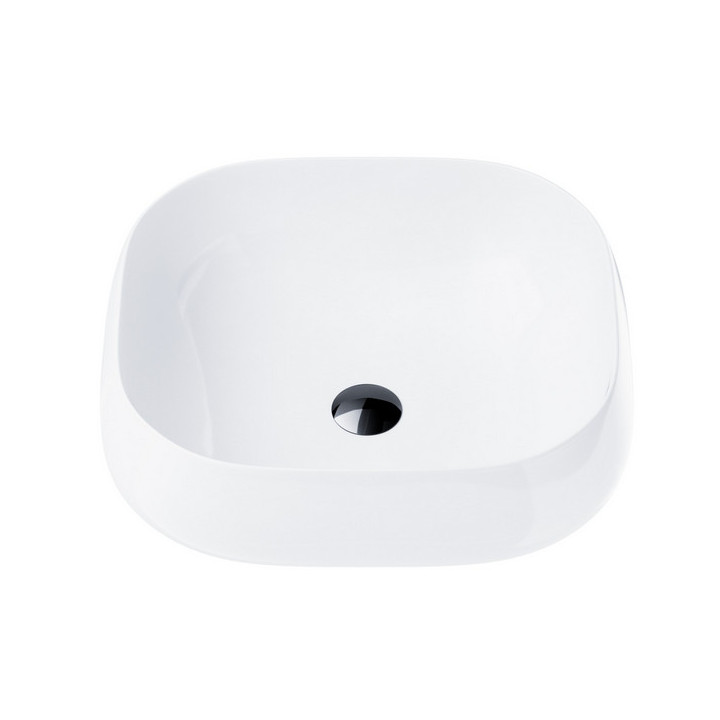 Umywalka nablatowa  Corsan 450x410x145mm, z korkiem klik-klak biały,biała