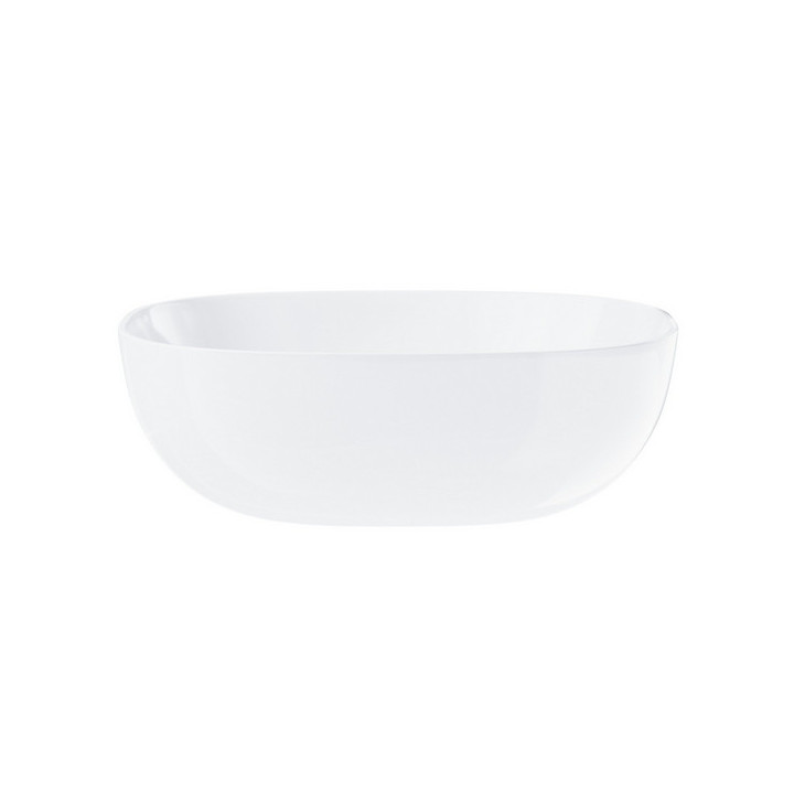 Umywalka kwadratowa nablatowa  Corsan 420x420x145mm, z korkiem klik-klak czarnym, biała