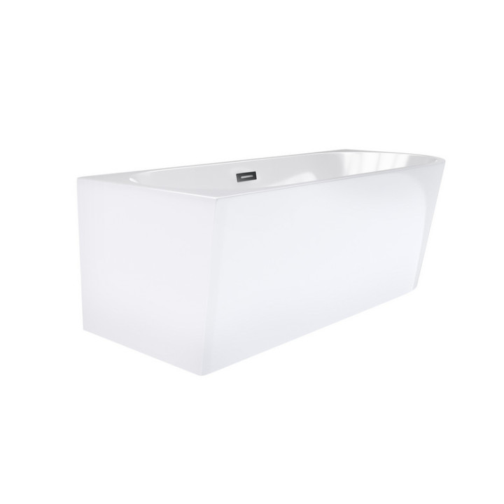 Wanna wolnostojąca narożna Corsan Intero , 160x74cm, lewostronna, korek klik-klak chrom, biała