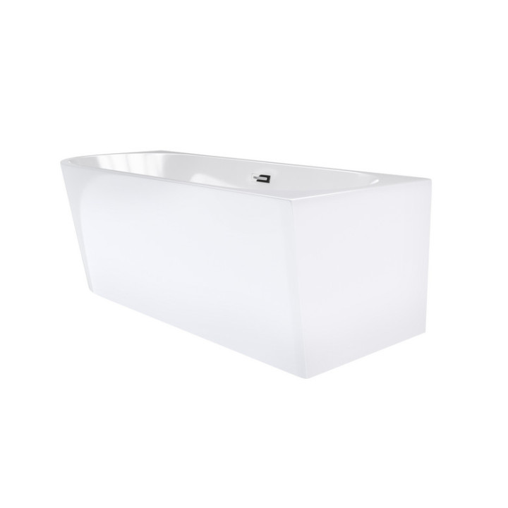 Wanna wolnostojąca narożna Corsan Intero , 160x74cm, prawostronna, korek klik-klak czarny, biała