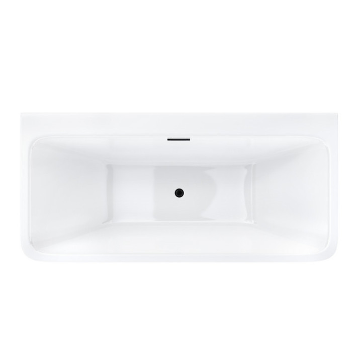 Wanna wolnostojąca narożna z szeroką krawędzią Corsan Intero  , 170x80cm, prawostronna, korek klik-klak biały, biała