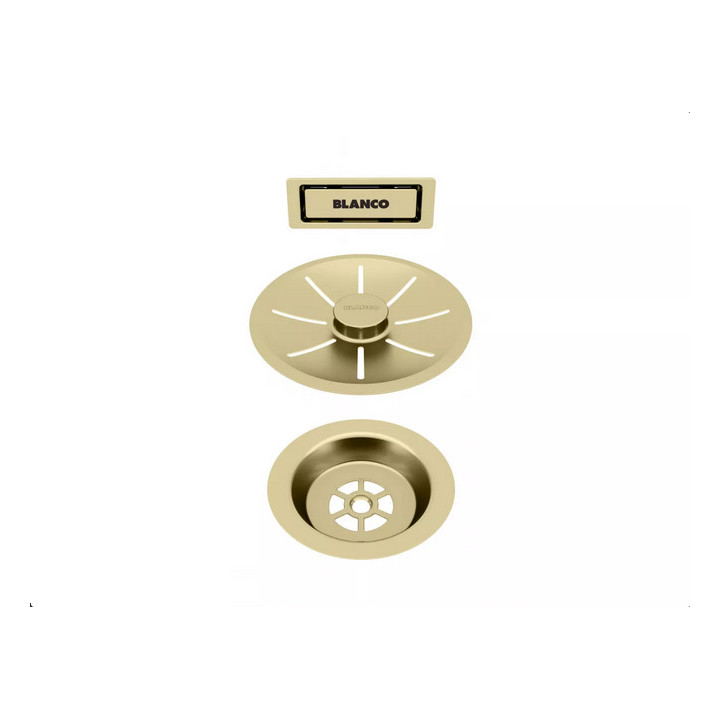 Zestaw elementów stalowych do armatury przelewowo-odpływowej do jednej komory  Blanco InFino, satin gold