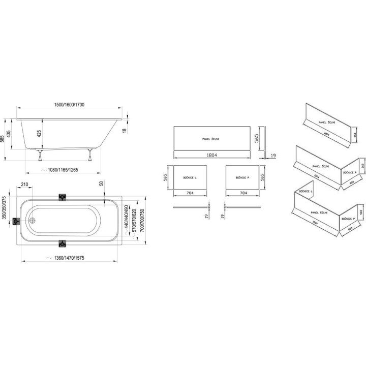 Wanna prostokątna Ravak City 180x80 cm biała 