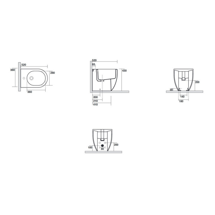 Bidet stojący 36x52cm Kerasan Flo, biały