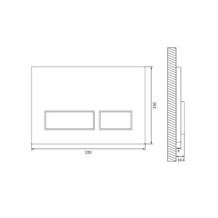 Przycisk spłukujący Cersanit LUNA , czarny mat