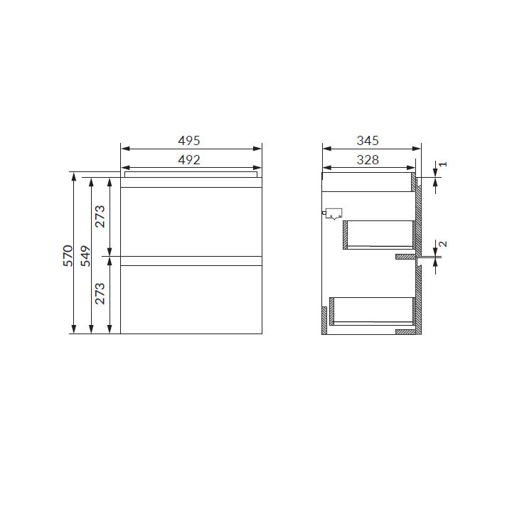 Szafka umywalkowa Cersanit Moduo Slim 50, antracyt