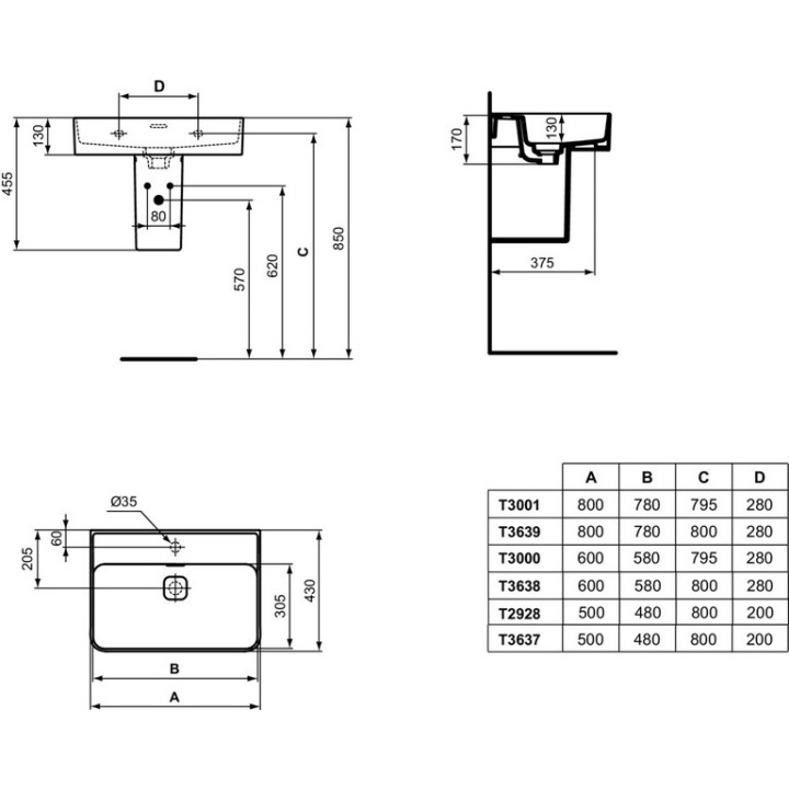 Umywalka nablatowa Ideal Standard Strada II, okrągła, 38cm, przelew, biała