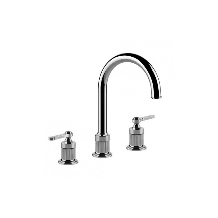 Bateria umywalkowa 3-otworowa Gessi Venti20, stojąca, wysokość 281mm, bez korka, chrom